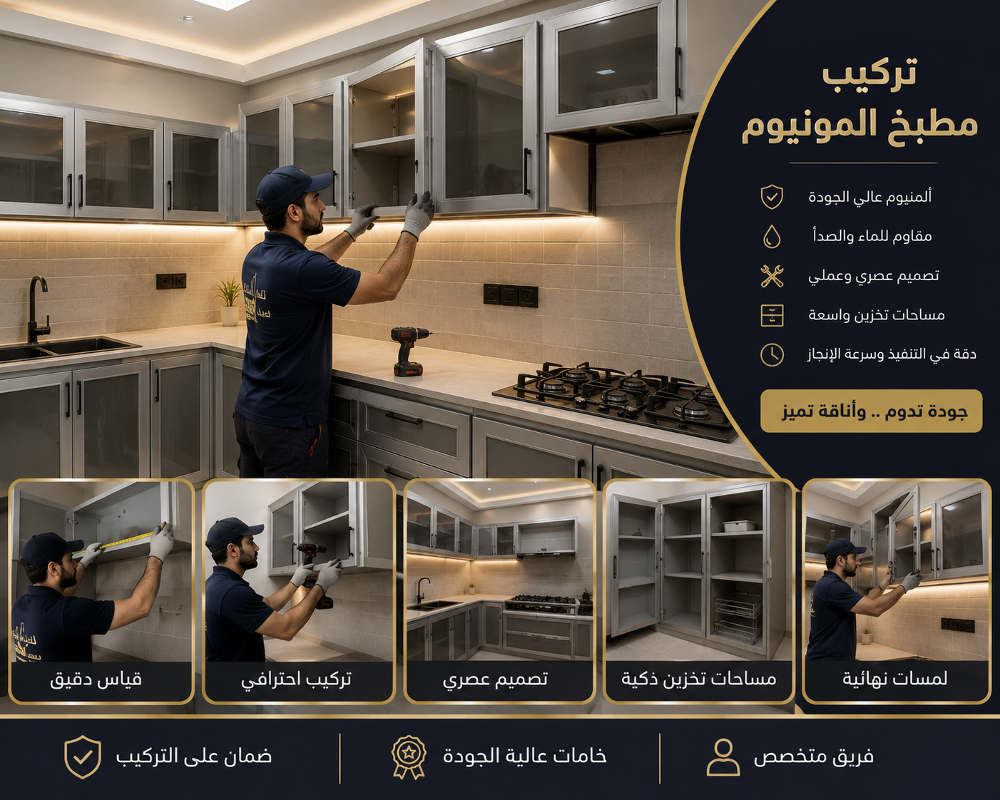 خدمة تركيب مطبخ لشقة في حي العزيزية